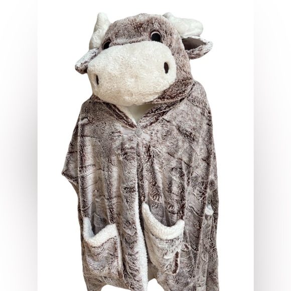 Cozy Critter Moose Hooded Wrap Blanket Super Soft and Warm One Size - Picture 4 of 7